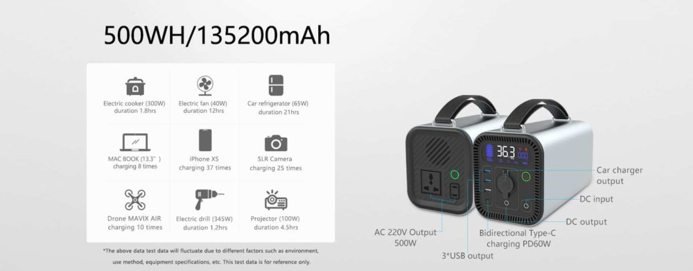 Portable power station 500W